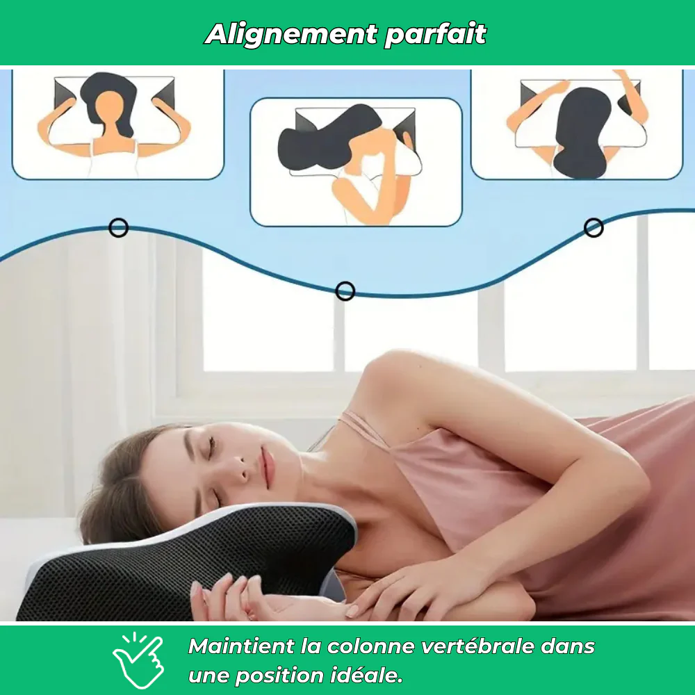 Night'Zen Evo | Oreiller cervical ergonomique mémoire de forme | Soutien cou et dos - Image 4