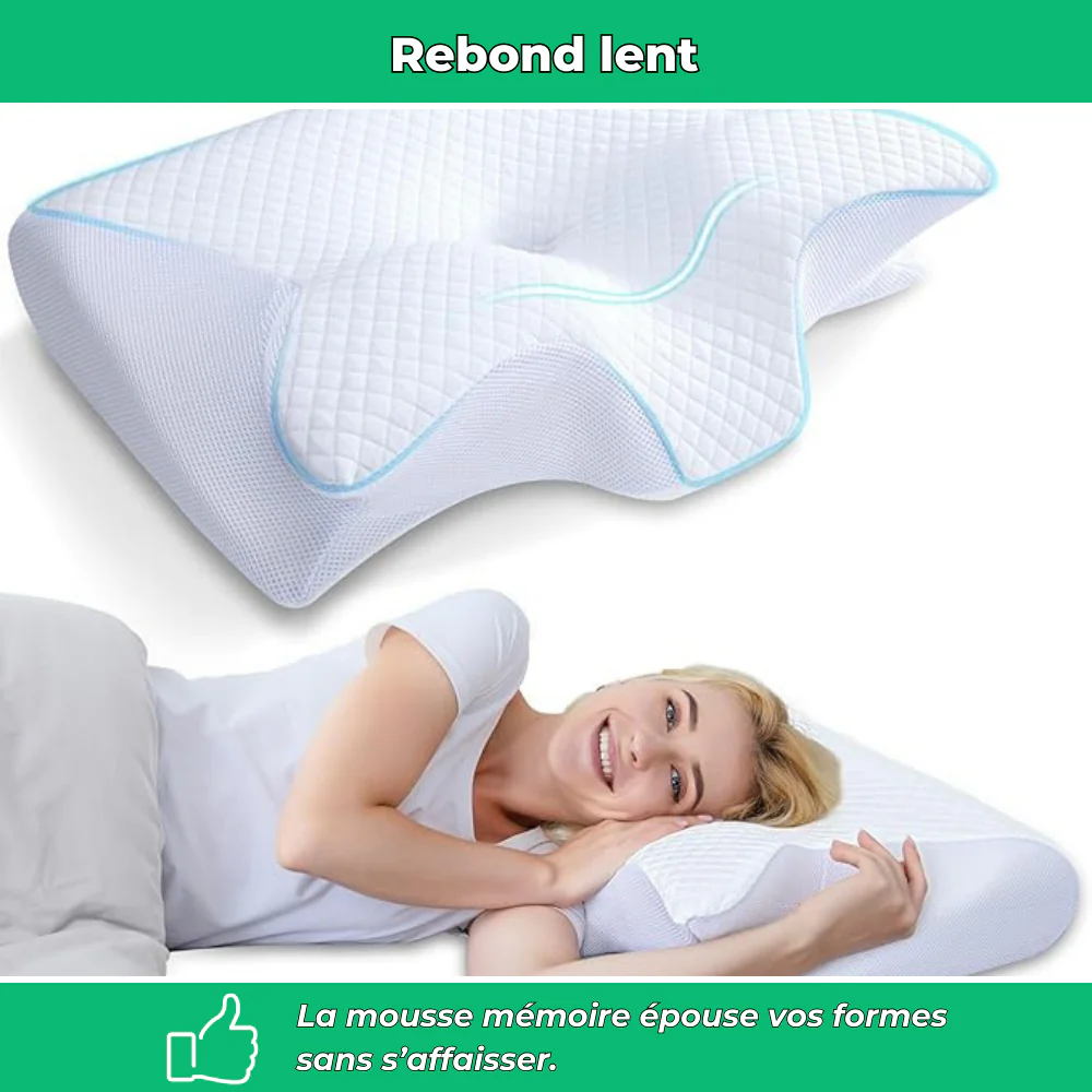 Night'Zen Evo | Oreiller cervical ergonomique mémoire de forme | Soutien cou et dos - Image 5