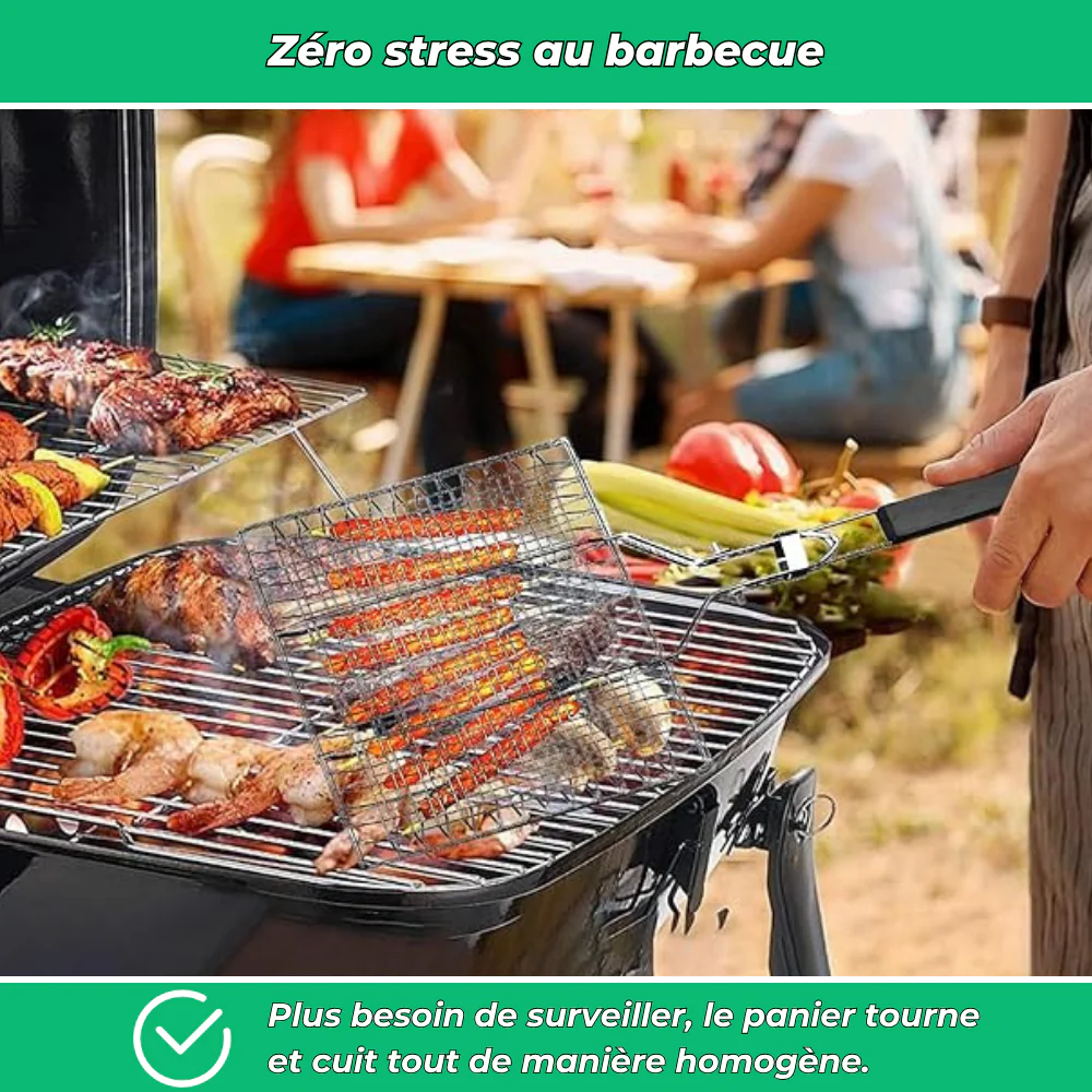 Panier de cuisson barbecue rotatif en acier inoxydable - Image 5