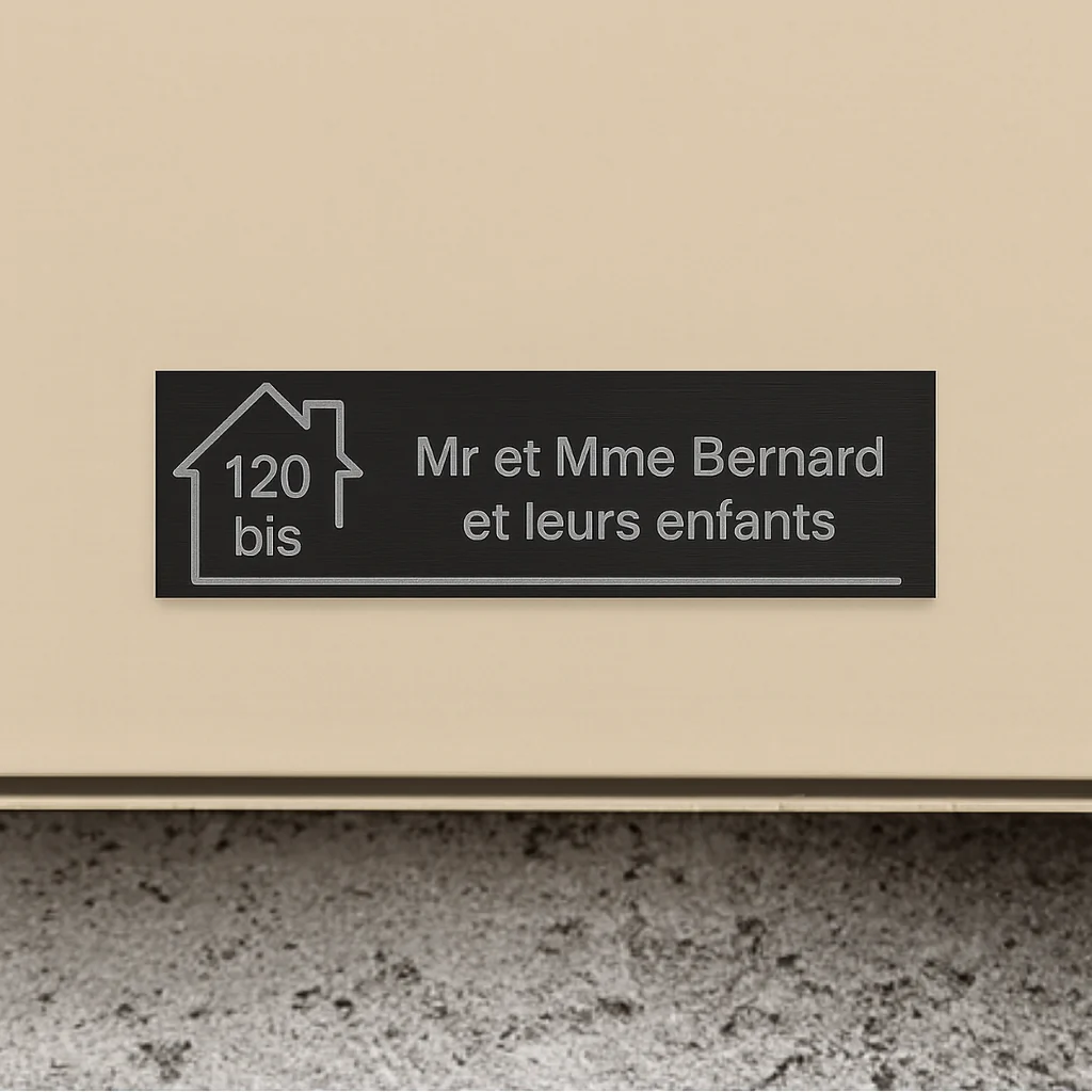 Plaque boite aux lettres personnalisée | Gravure aluminium professionnelle durable - Image 2