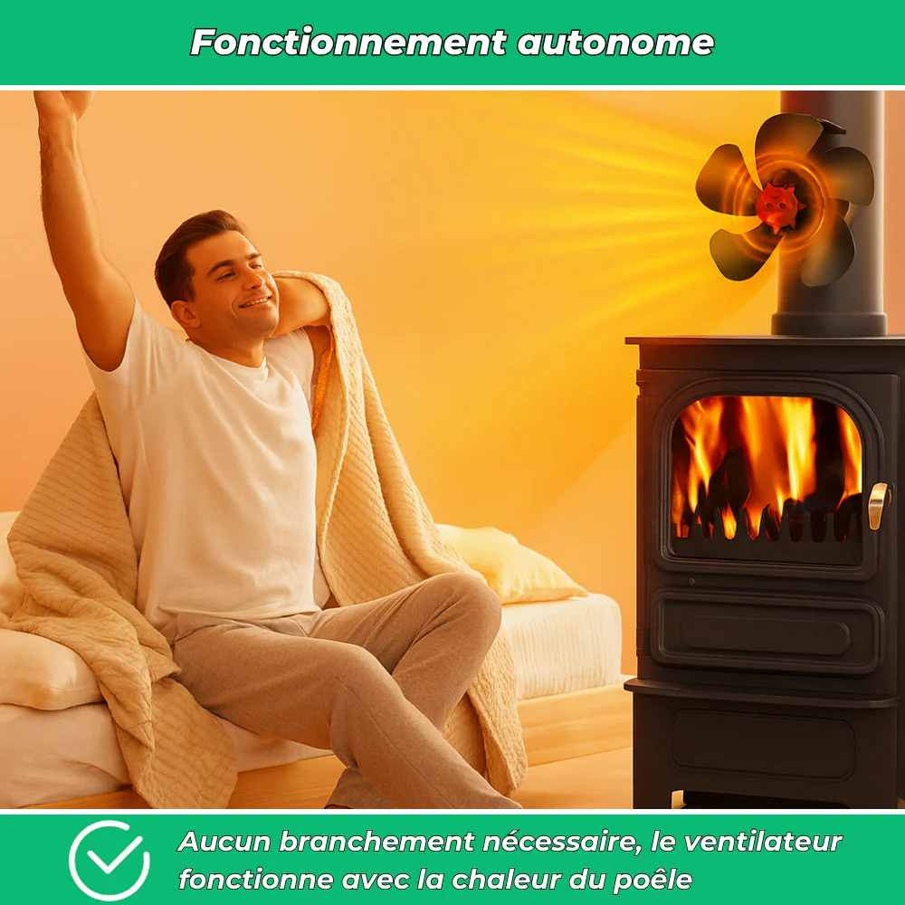 PoêleBoost | Ventilateur pour poêle à bois silencieux | Diffusion de chaleur efficace - Image 3