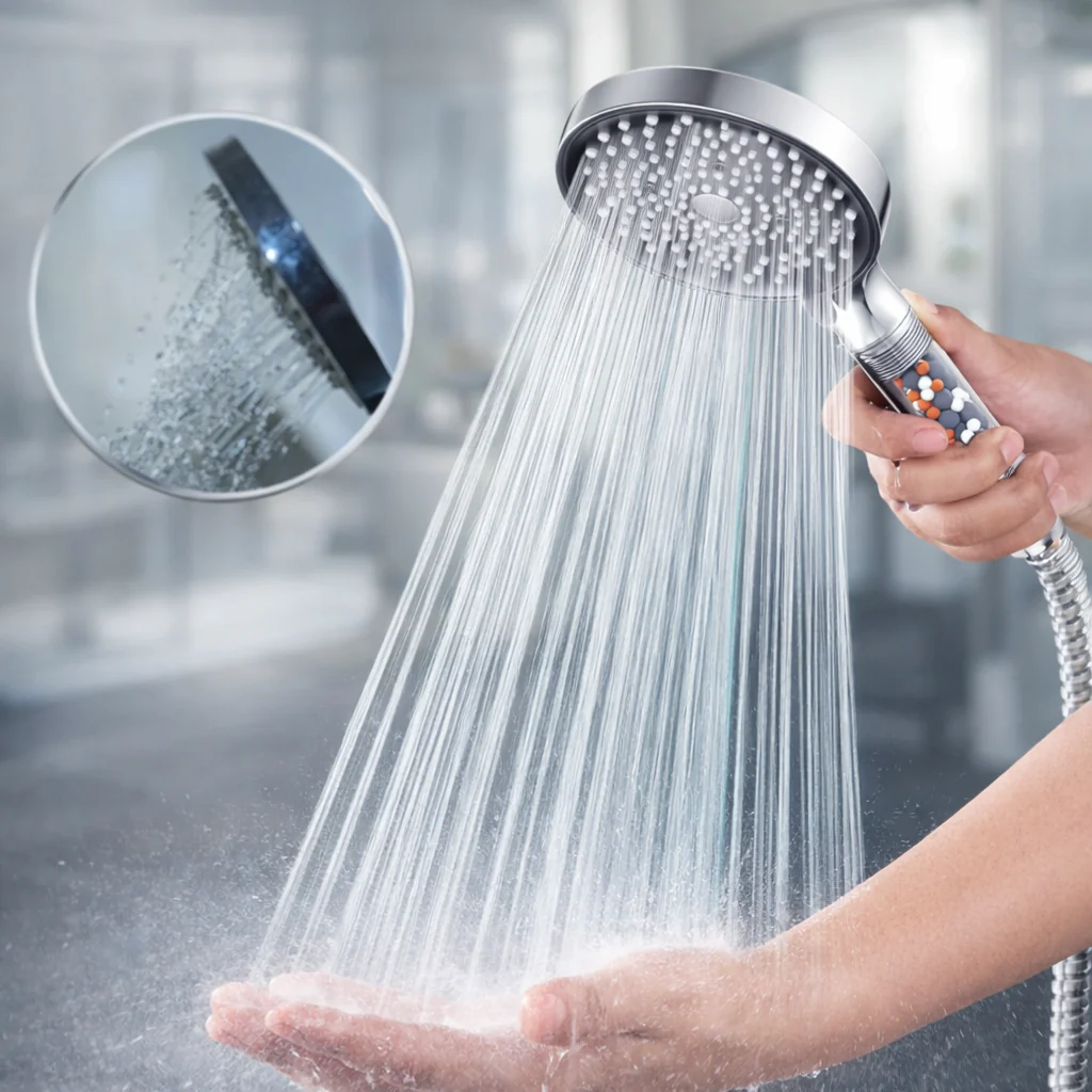 Pommeau de Douche Anti-Calcaire 130mm | Économie d’Eau | 6 Types de Jets Haute Pression - Image 3