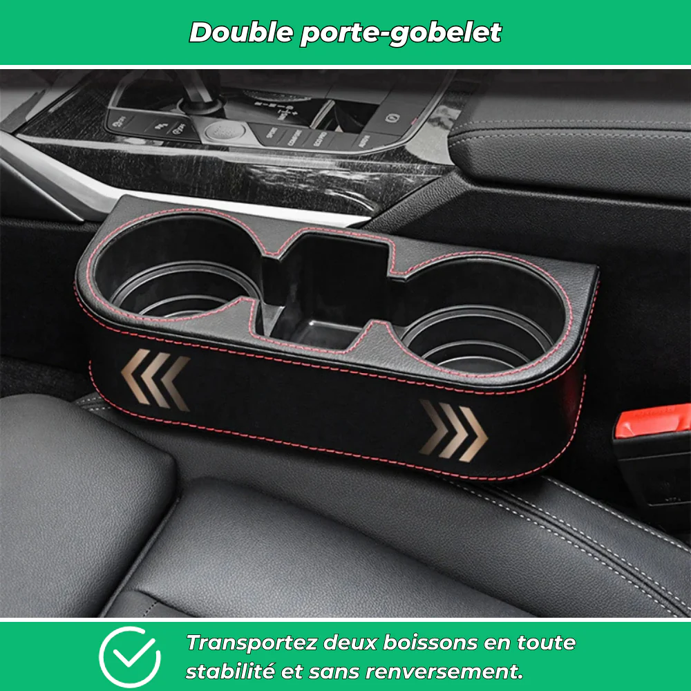 Porte-gobelet voiture double avec rangement intégré - Image 4