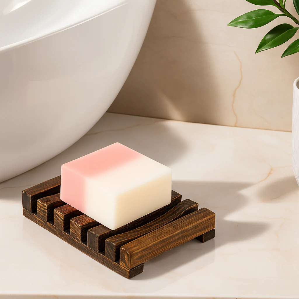 Porte-savon en bois avec drainage – Support de savon élégant et pratique pour salle de bain - Image 3