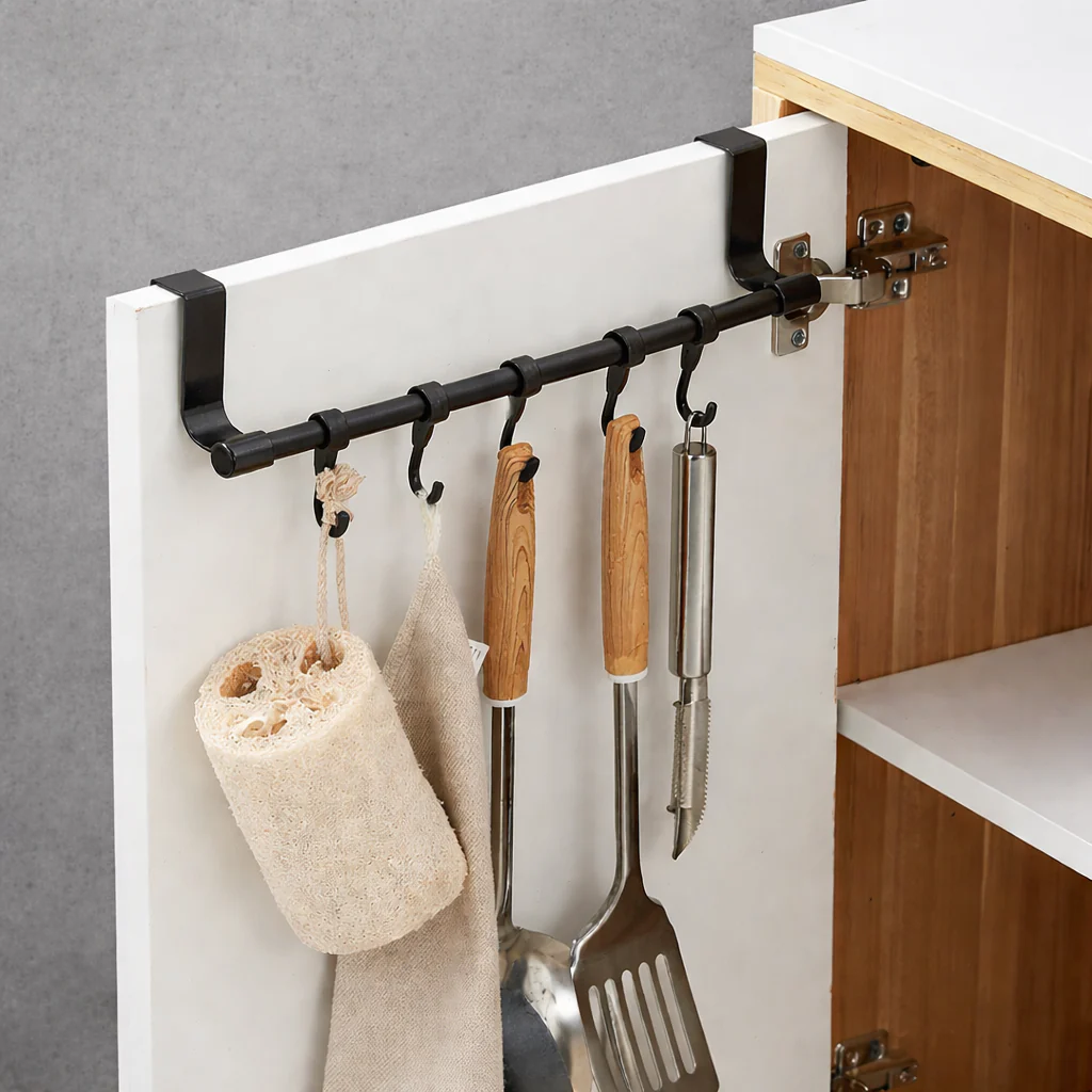 Porte-serviette à suspendre pour porte et placard en acier inoxydable - Image 2