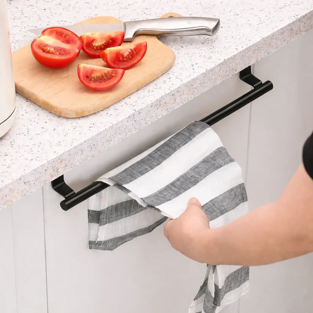 Porte-serviette à suspendre pour porte et placard en acier inoxydable - Image 3
