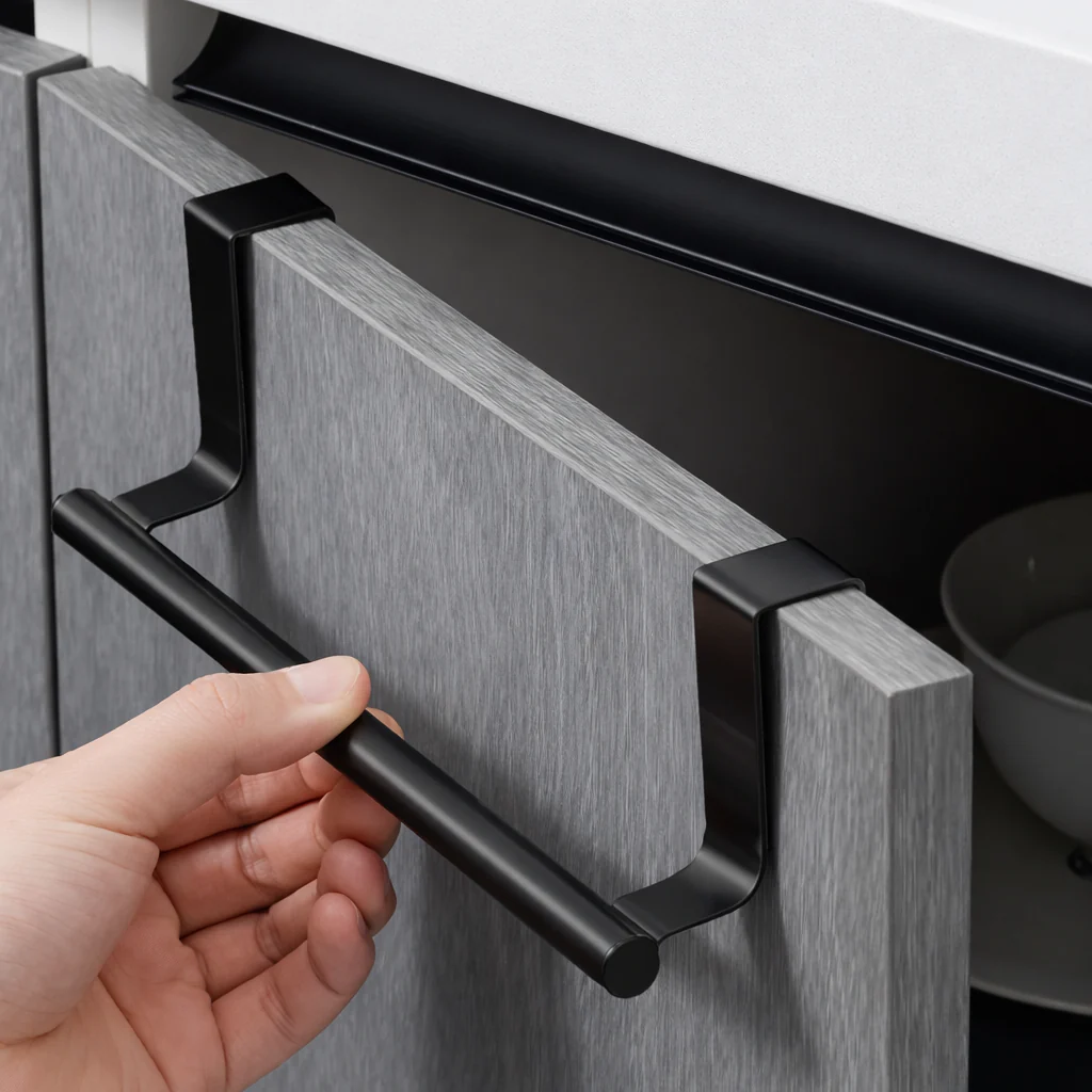 Porte-serviette à suspendre pour porte et placard en acier inoxydable - Image 4