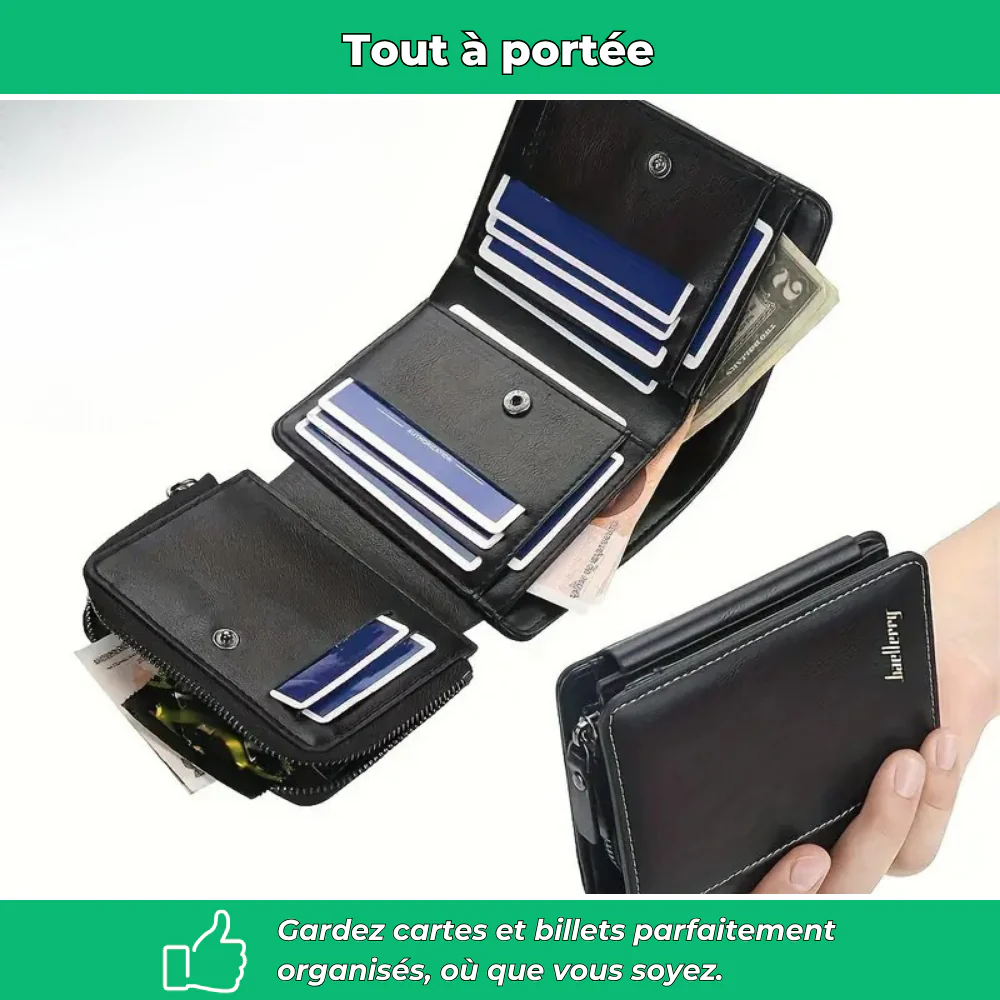 Portefeuille homme à triple pli sécurisé - Image 3