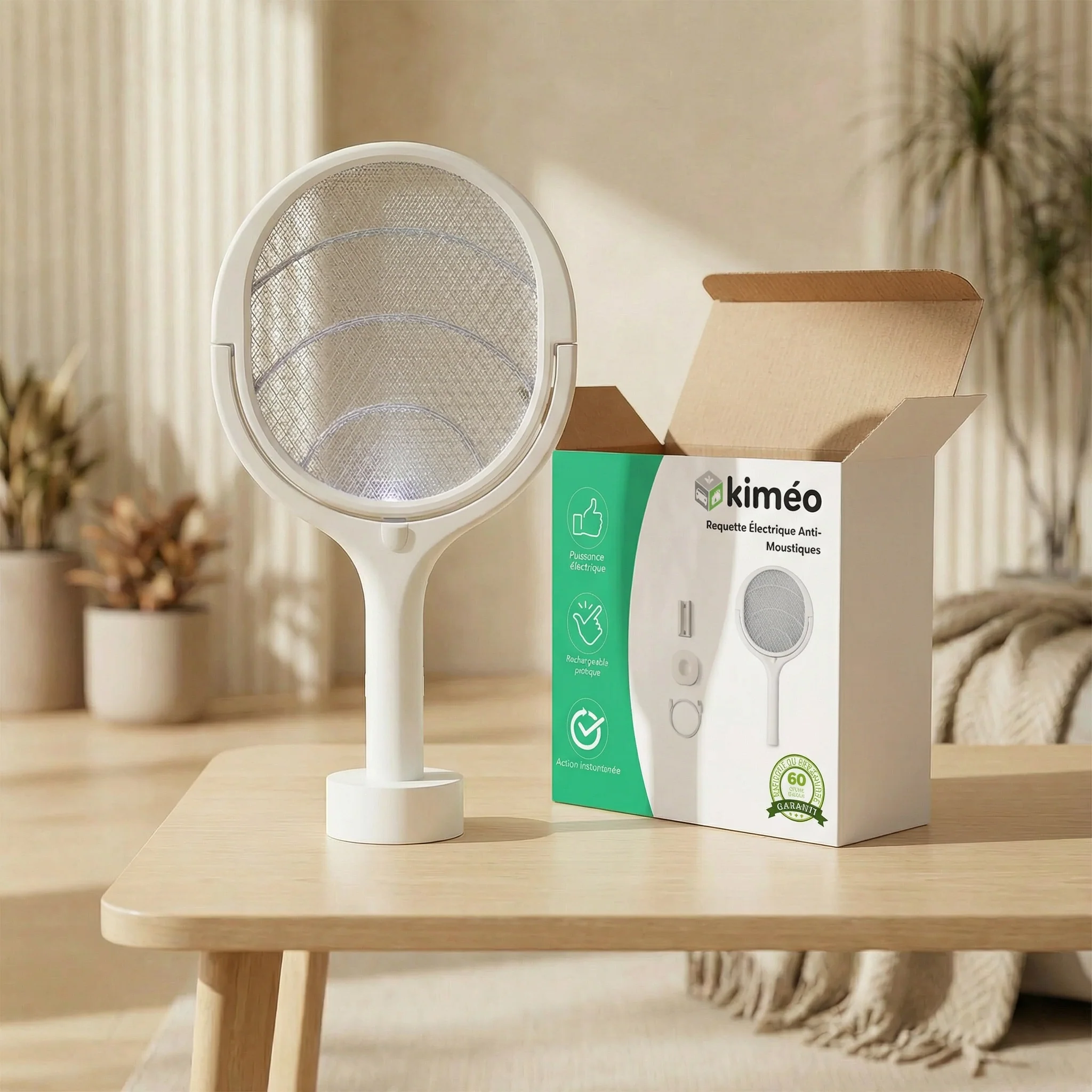 Raquette Électrique Anti-Moustiques Rechargeable | Protection Efficace