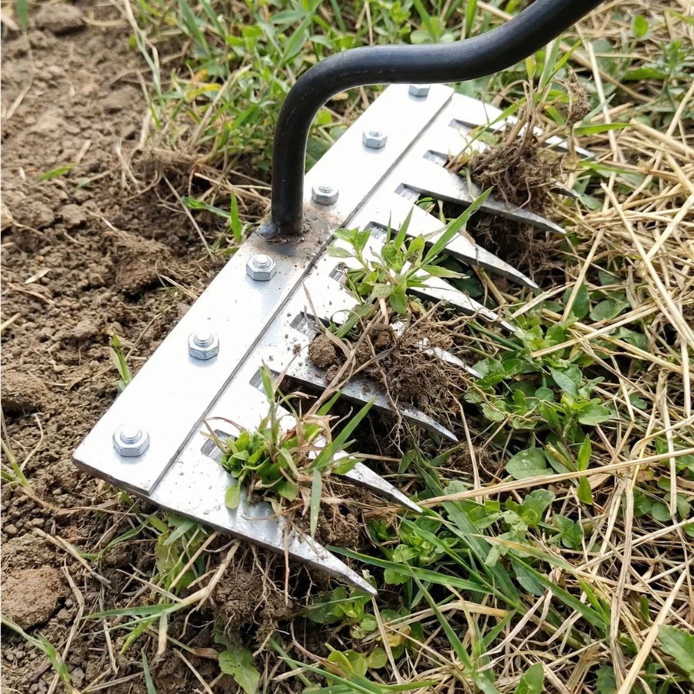 Râteau de Désherbage en Acier Robuste | Outil Résistant pour Entretien de Jardin et Élimination des Mauvaises Herbes - Image 4