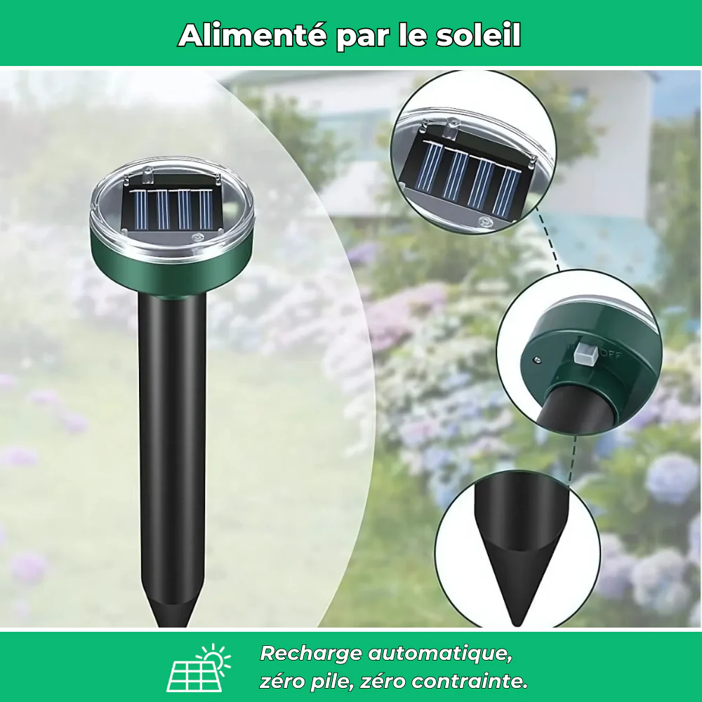 Répulsif solaire ultrasonique anti-taupes (Lot de 2) - Image 4