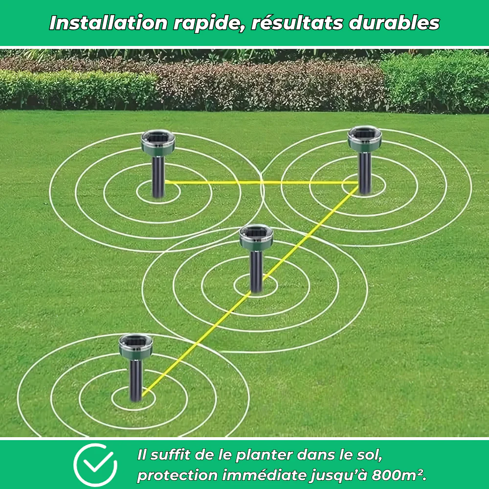 Répulsif solaire ultrasonique anti-taupes (Lot de 2) - Image 5