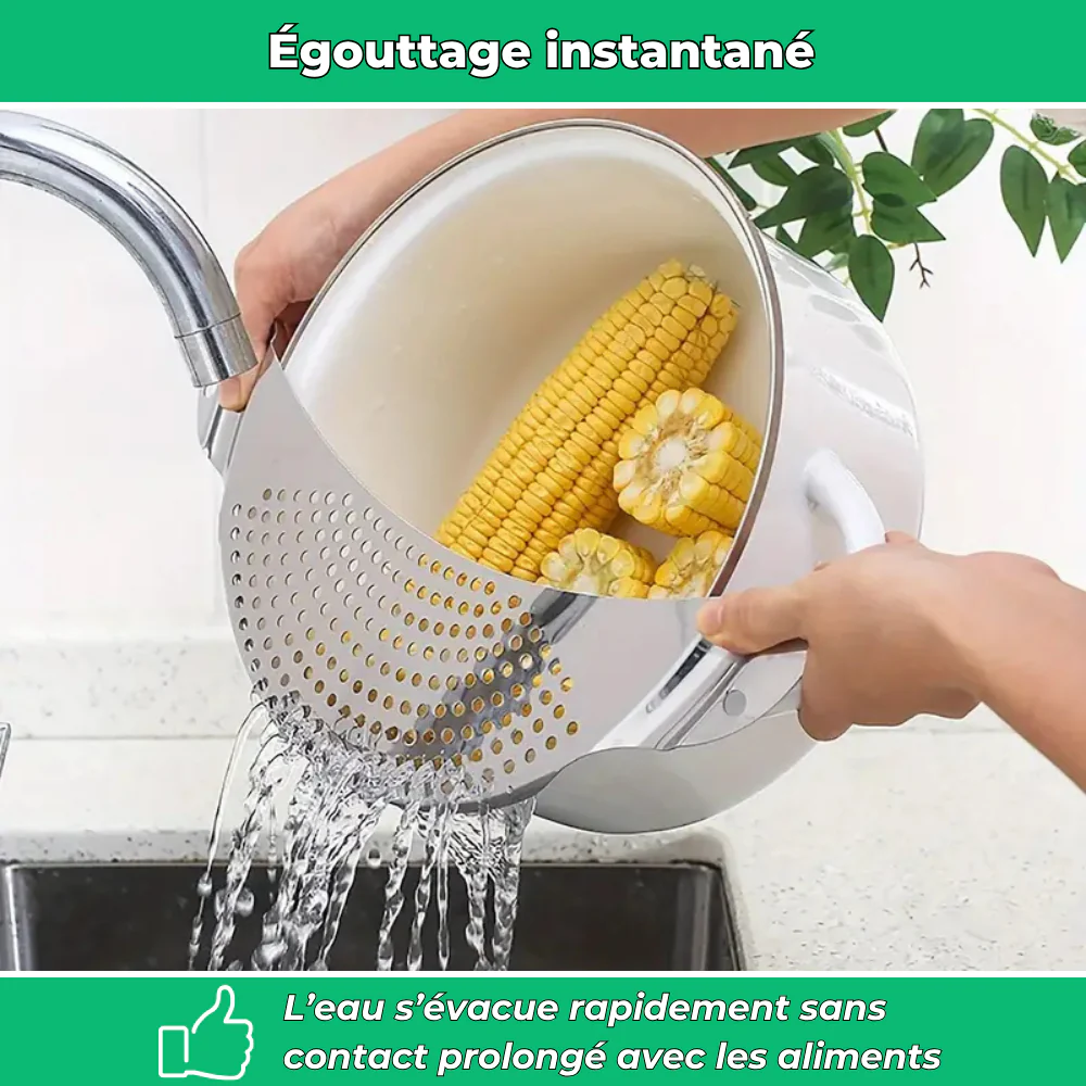 Rincéo – Égouttoir inox pour légumes et fruits - Image 3