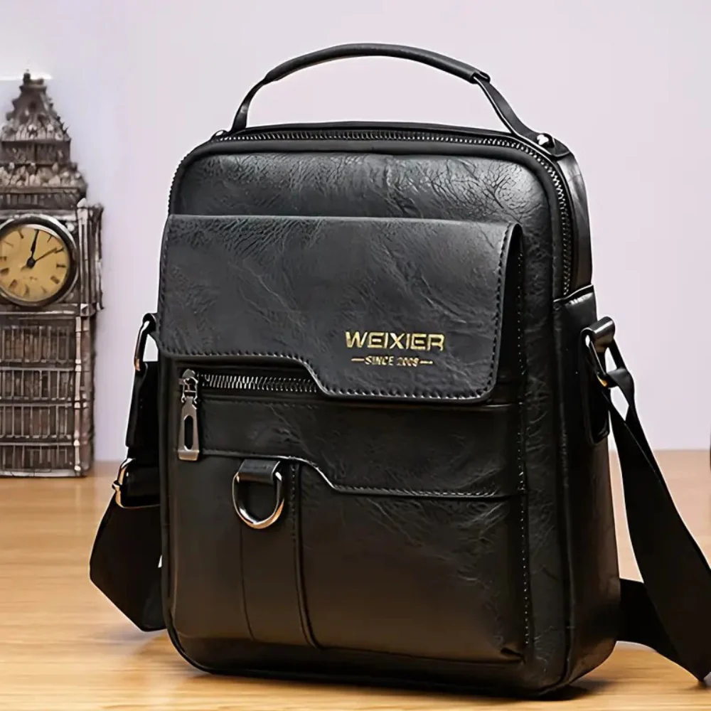 Sac à bandoulière vintage en cuir pour homme - Image 8