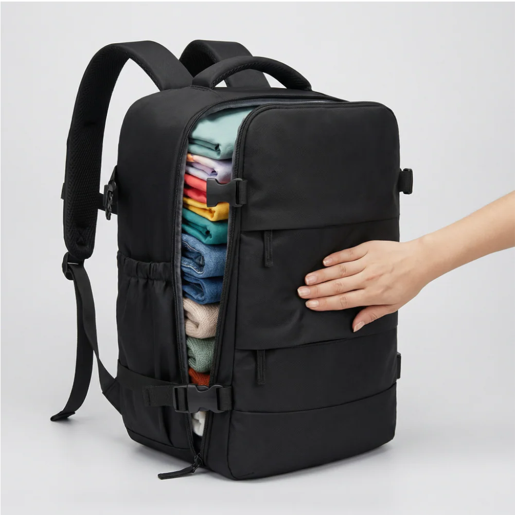 Sac à Dos de Voyage à Compression Sous Vide | Sac de Voyage Cabine 40x25x20 Compatible Avion Grande Capacité - Image 2
