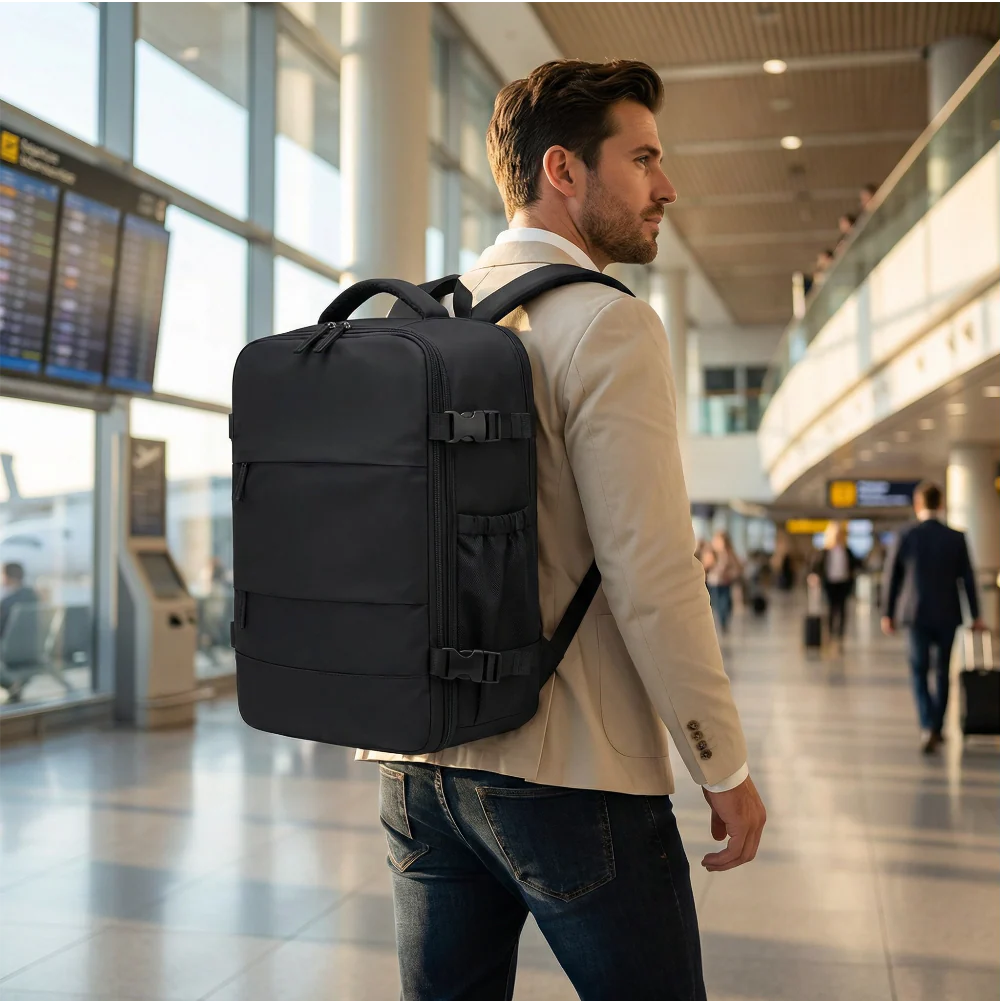 Sac à Dos de Voyage à Compression Sous Vide | Sac de Voyage Cabine 40x25x20 Compatible Avion Grande Capacité - Image 5