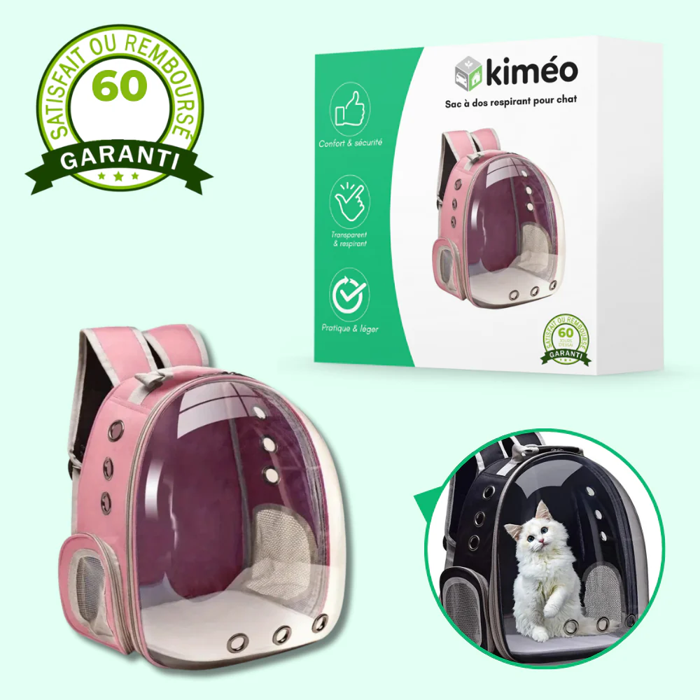 Sac à dos respirant pour chat – Fenêtre transparente et confort de transport - Image 2