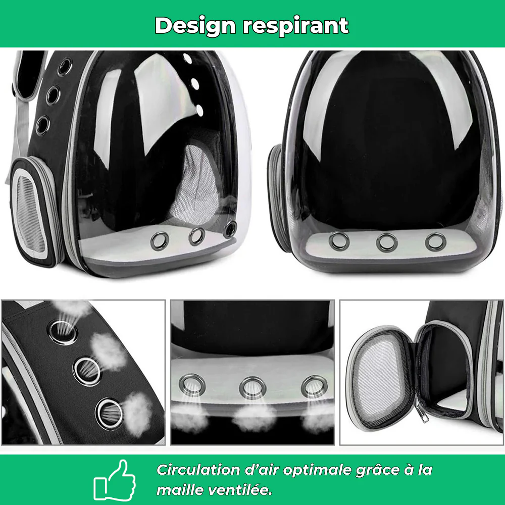 Sac à dos respirant pour chat – Fenêtre transparente et confort de transport - Image 4