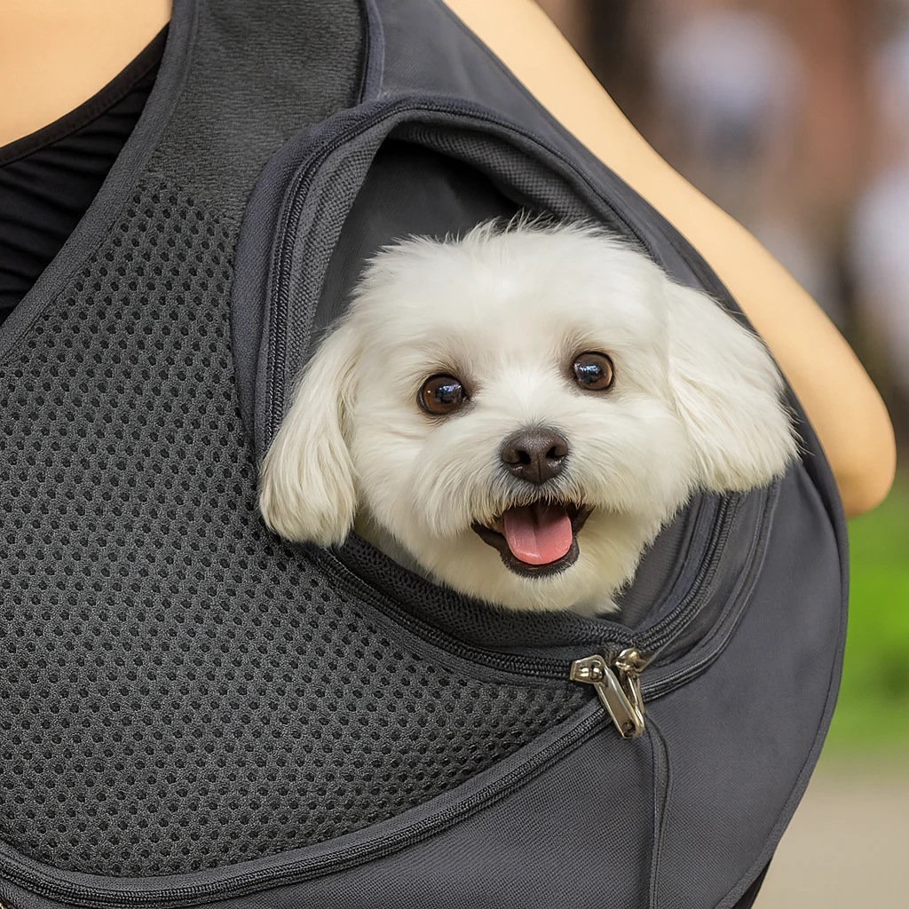 Sac bandoulière de transport pour petits animaux – Confort et sécurité en balade - Image 14