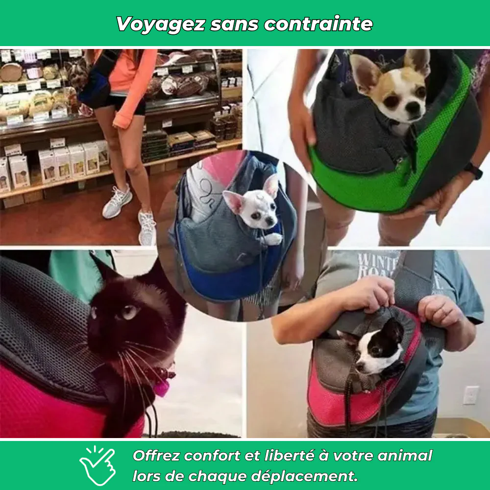 Sac bandoulière de transport pour petits animaux – Confort et sécurité en balade - Image 3