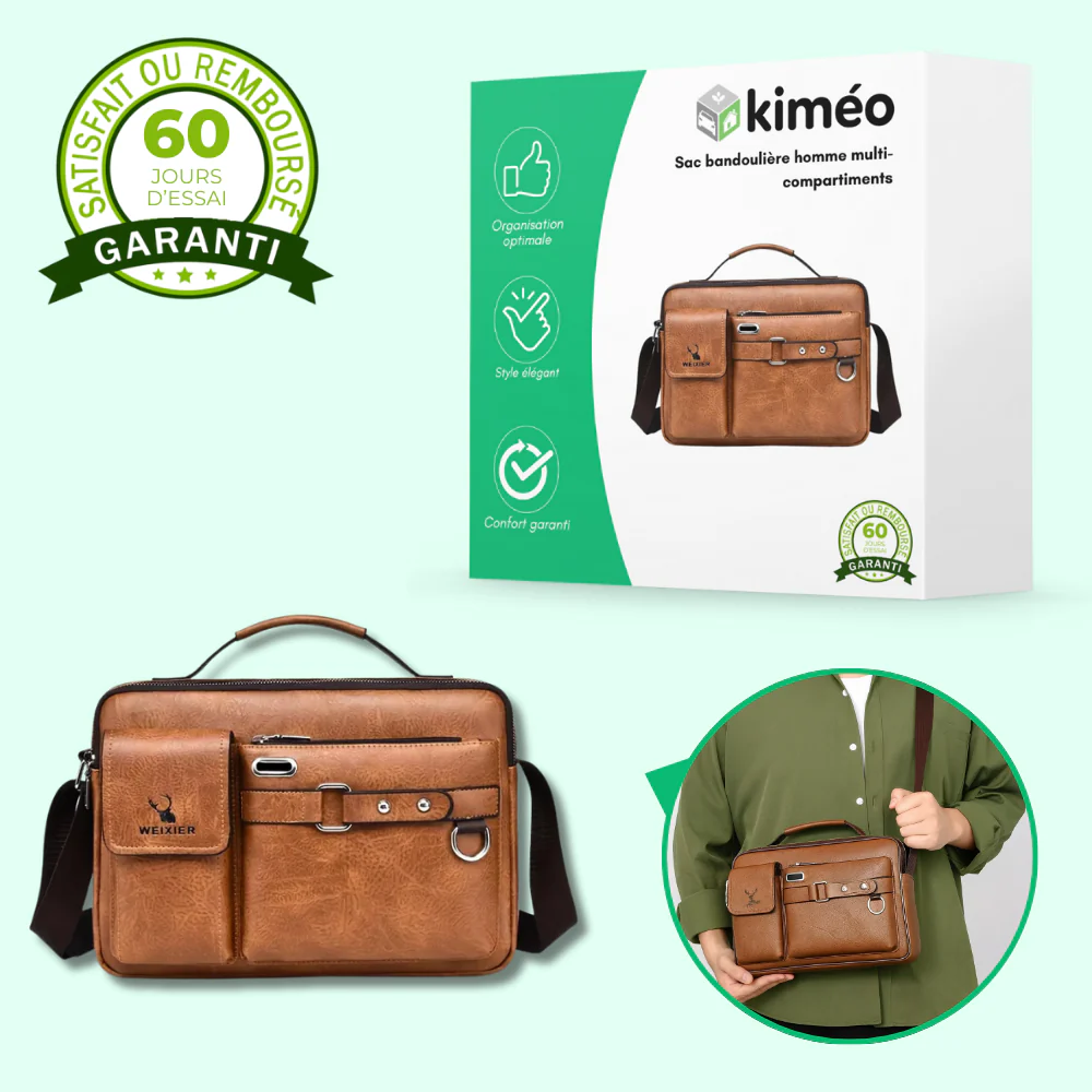 Sac bandoulière homme multi-compartiments - Image 2