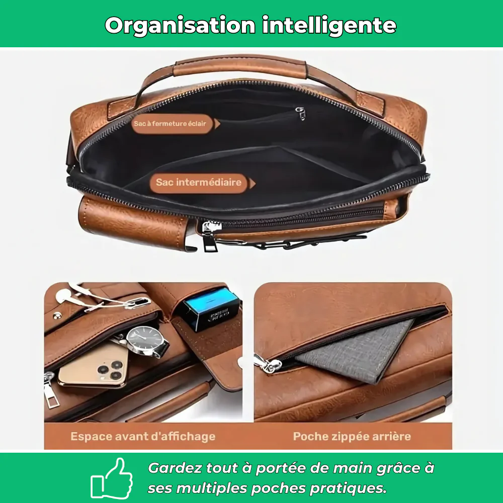 Sac bandoulière homme multi-compartiments - Image 3