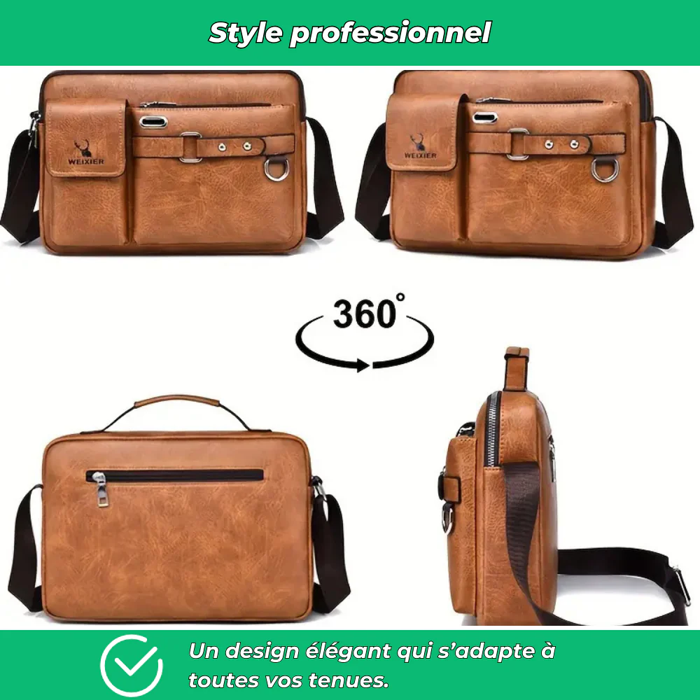 Sac bandoulière homme multi-compartiments - Image 4