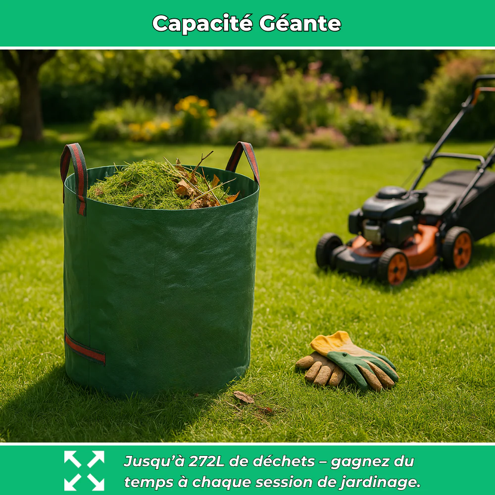 Sac de Jardin Ultra-Résistant pour Déchets Verts – Grand Capacité pour Jardinage et Rangement - Image 3