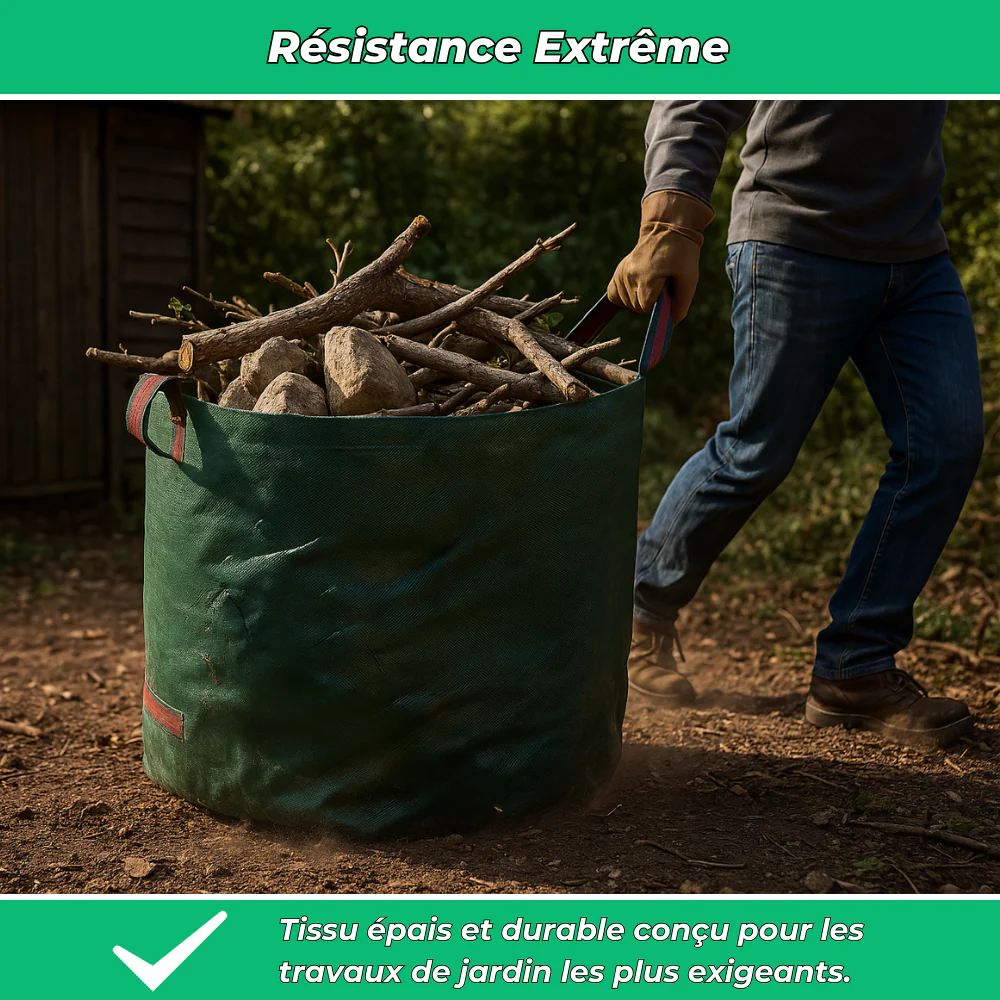 Sac de Jardin Ultra-Résistant pour Déchets Verts – Grand Capacité pour Jardinage et Rangement - Image 4