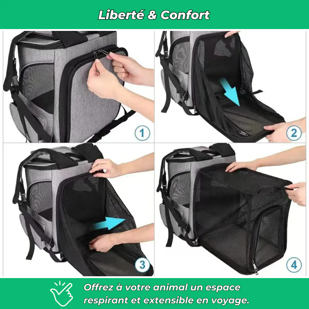 Sac de Transport Pliable Respirant pour Animaux – Chiens & Chats, Portable et Confortable - Image 3