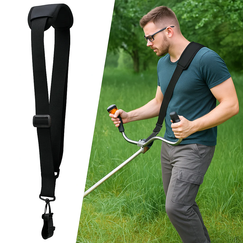 Sangle Réglable pour Débroussailleuse – Confort et Support lors du Jardinage