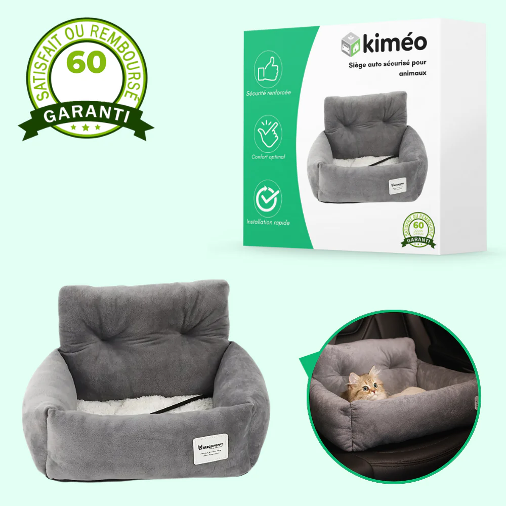 Siège auto pour chat et petit chien – Rehausseur lavable avec sangles réglables et sécurité voiture - Image 2