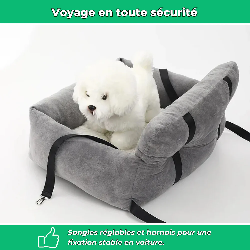 Siège auto pour chat et petit chien – Rehausseur lavable avec sangles réglables et sécurité voiture - Image 3
