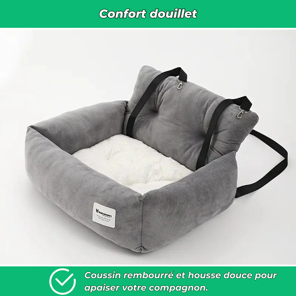 Siège auto pour chat et petit chien – Rehausseur lavable avec sangles réglables et sécurité voiture - Image 4