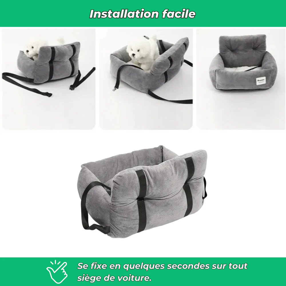 Siège auto pour chat et petit chien – Rehausseur lavable avec sangles réglables et sécurité voiture - Image 5