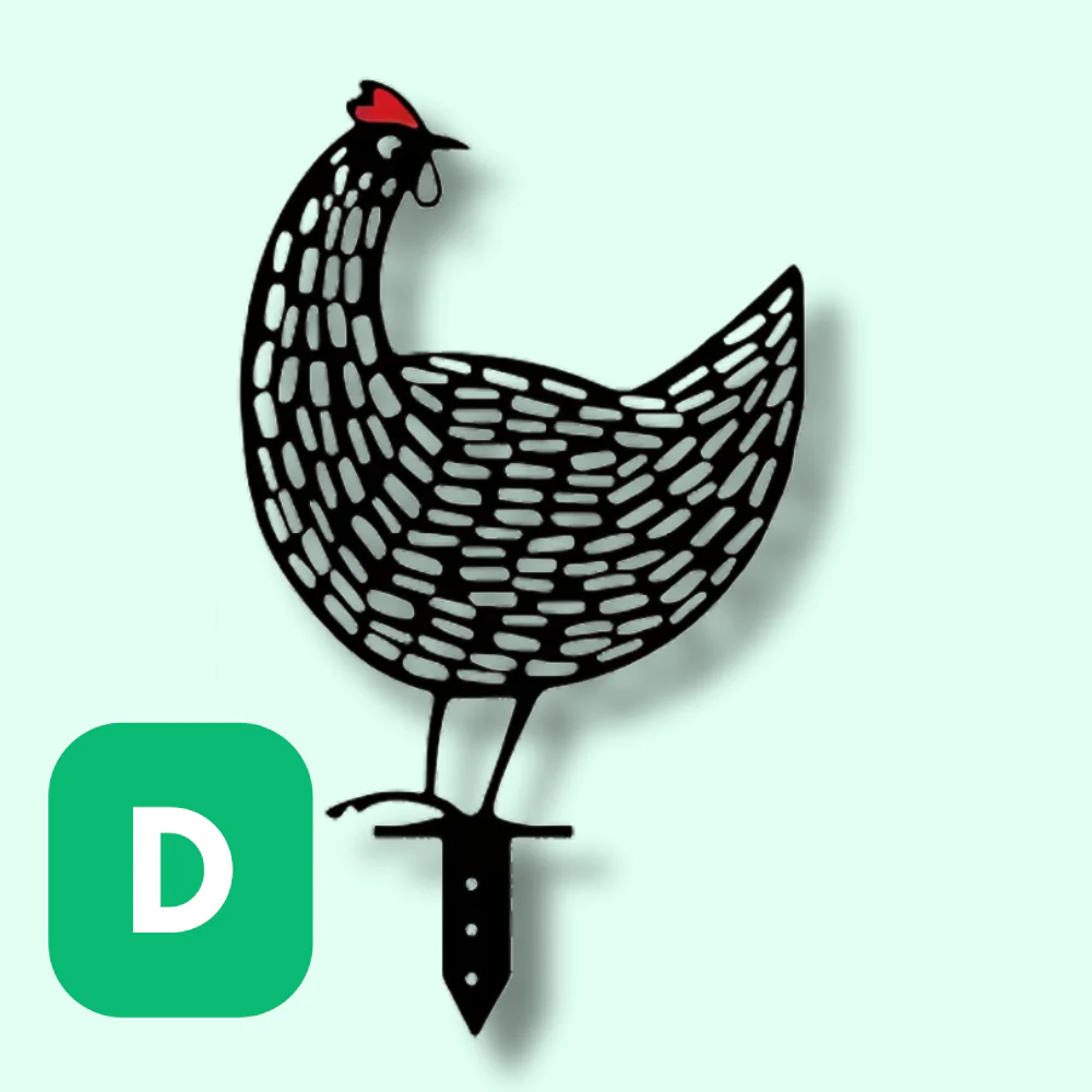 Silhouettes de poules plates – Décoration champêtre pour jardin - Image 10