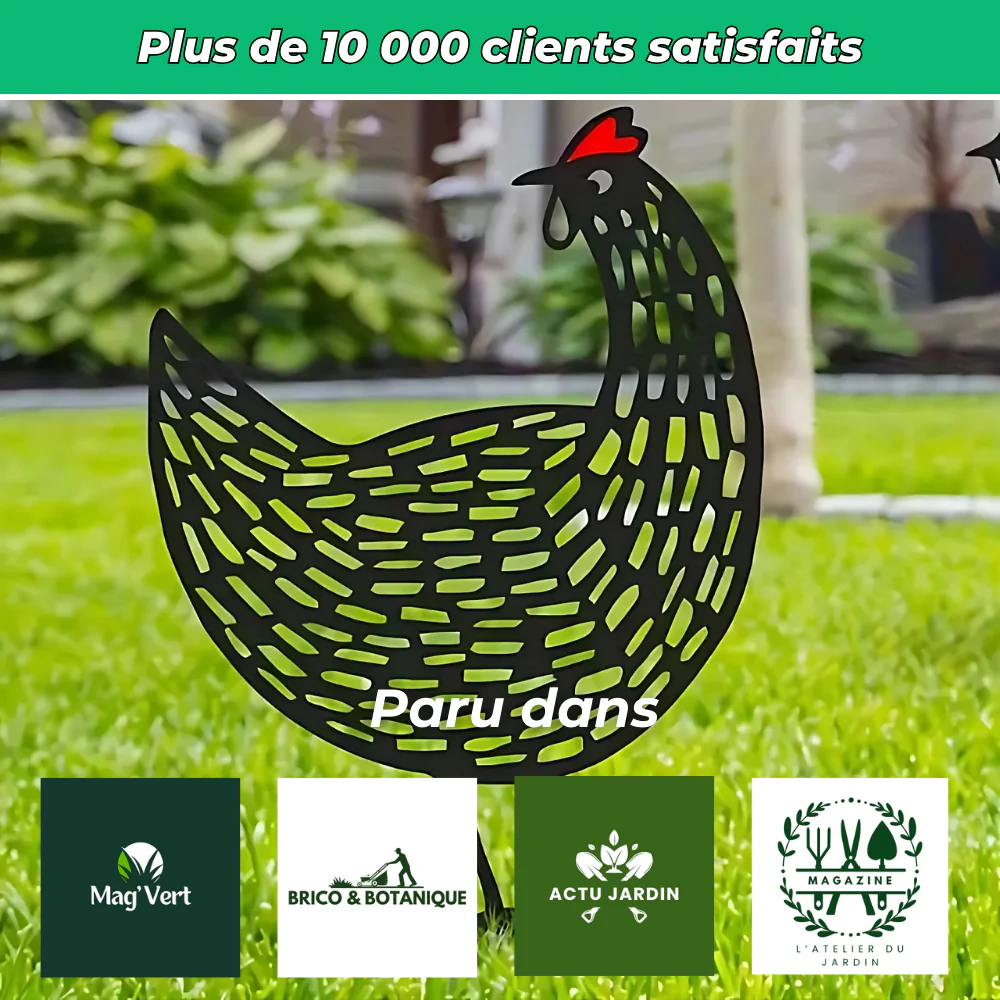 Silhouettes de poules plates – Décoration champêtre pour jardin - Image 6