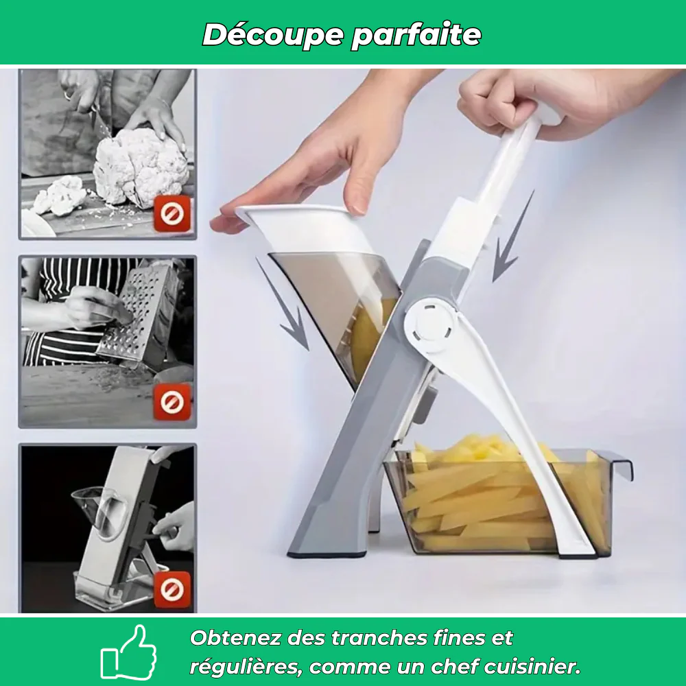 Slicéo – Mandoline manuelle multifonction en acier inoxydable - Image 4