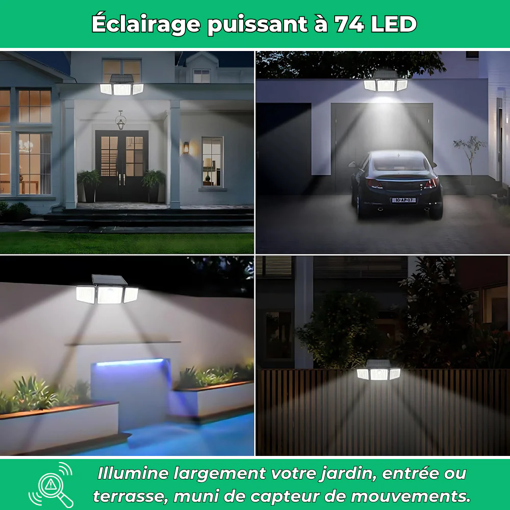 Solar'400 | Lampe de sécurité solaire Extérieur | Détecteur de Mouvement | Autonomie 12h - Image 4