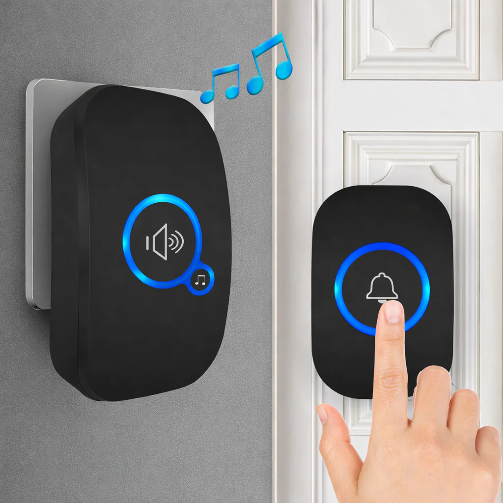 Sonnette sans fil Longue Portée Exterieur Étanche Electronique avec Récepteur Enfichable - Image 2