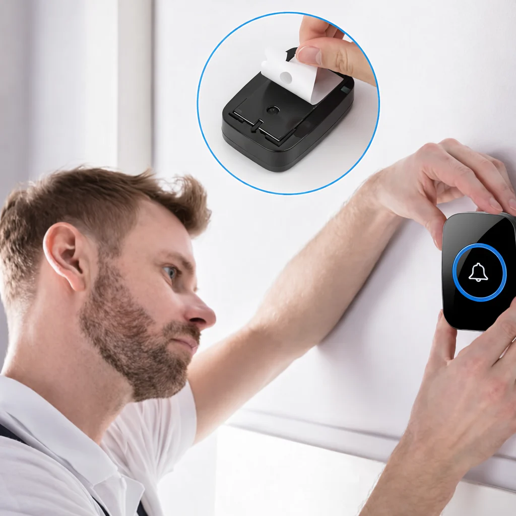 Sonnette sans fil Longue Portée Exterieur Étanche Electronique avec Récepteur Enfichable - Image 3