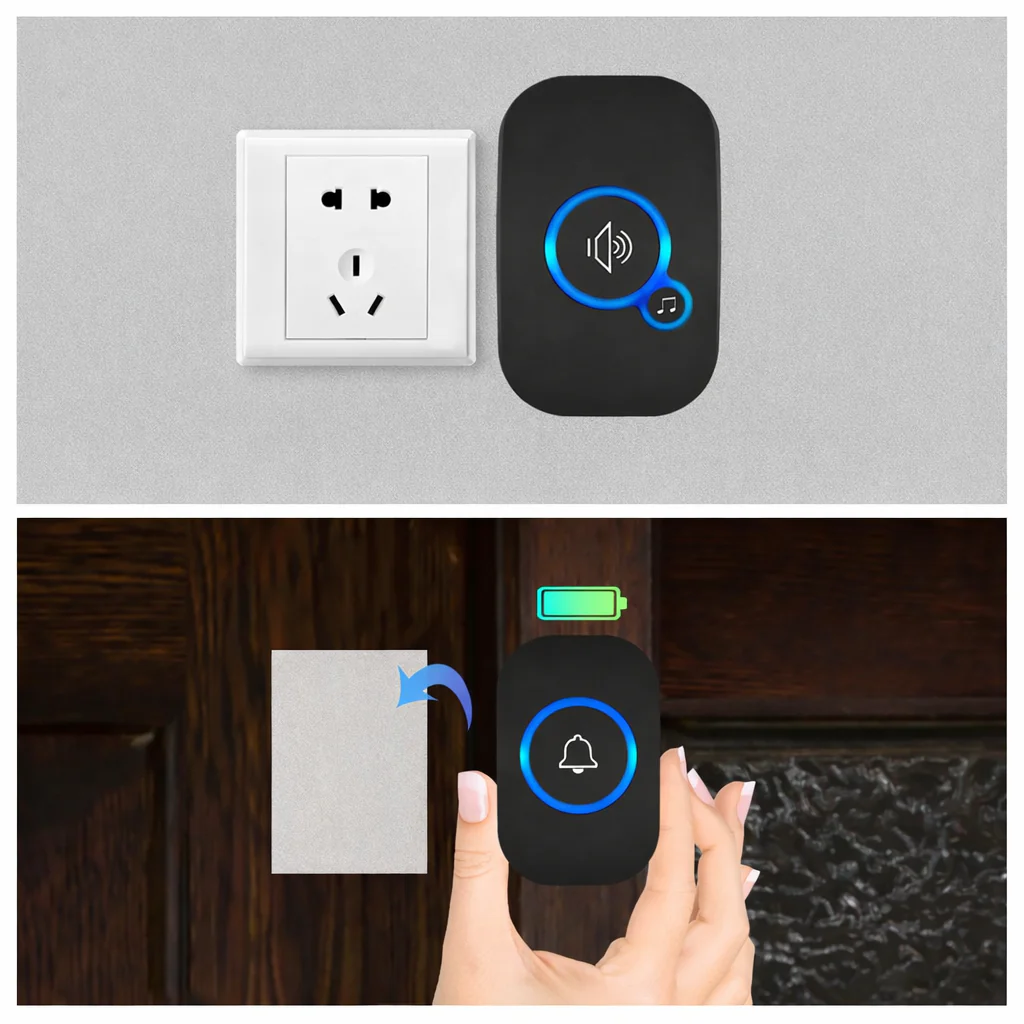 Sonnette sans fil Longue Portée Exterieur Étanche Electronique avec Récepteur Enfichable - Image 4