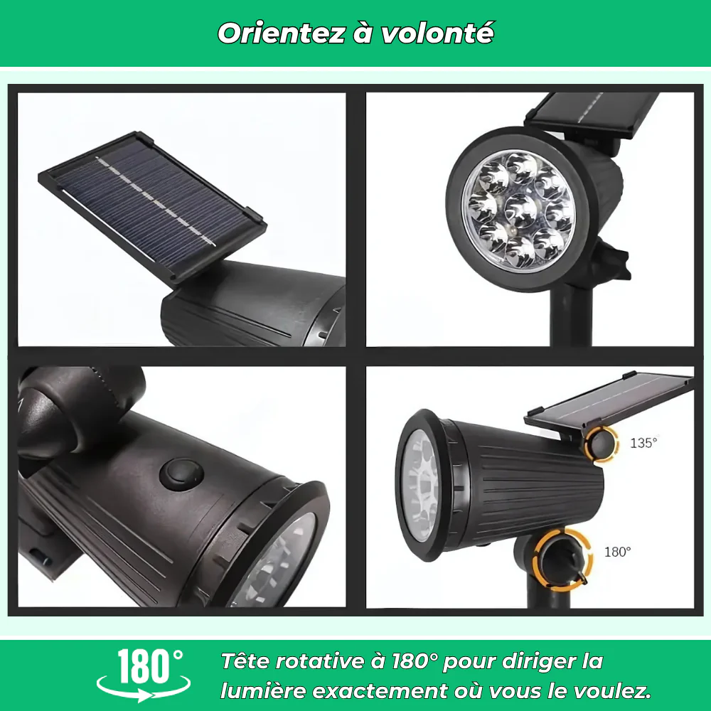 Spot solaire LED extérieur orientable et étanche (lot de 2) - Image 5