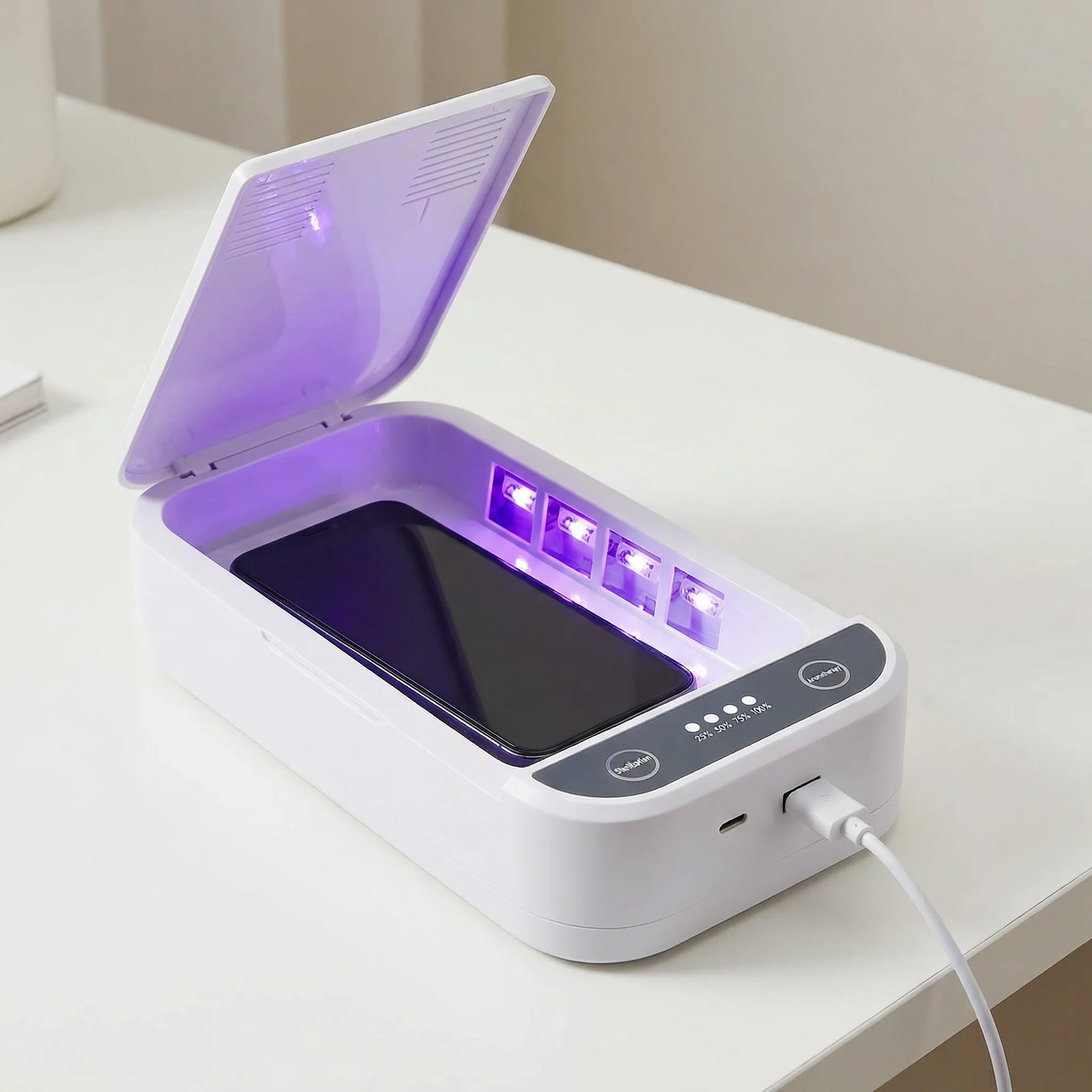 Stérilisateur UV Portable pour Téléphone, Masques, Bijoux Désinfection Rapide Boîte Antibactérienne Rechargeable - Image 4