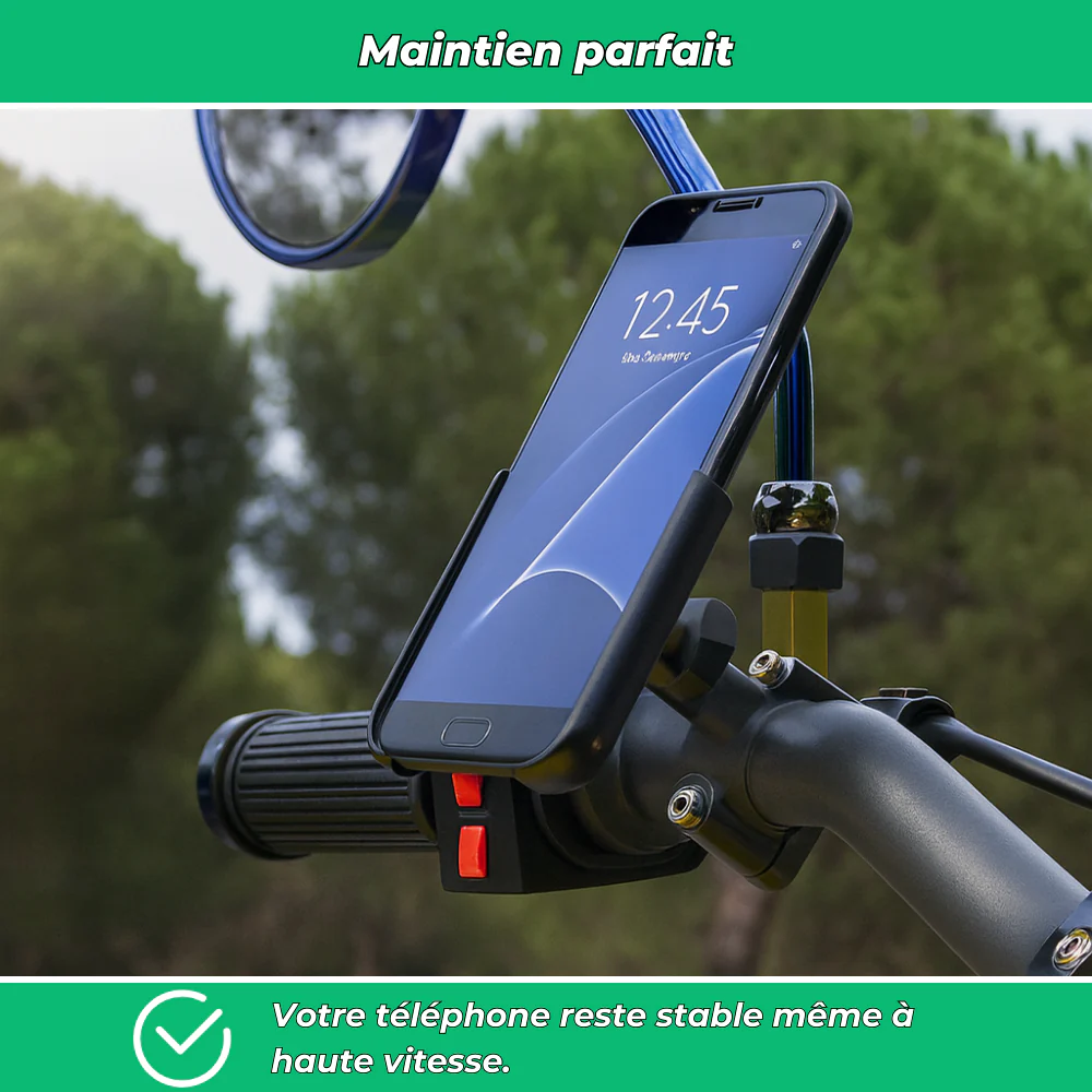 Support téléphone moto aluminium 360° – Fixation GPS anti-tremblement - Image 3