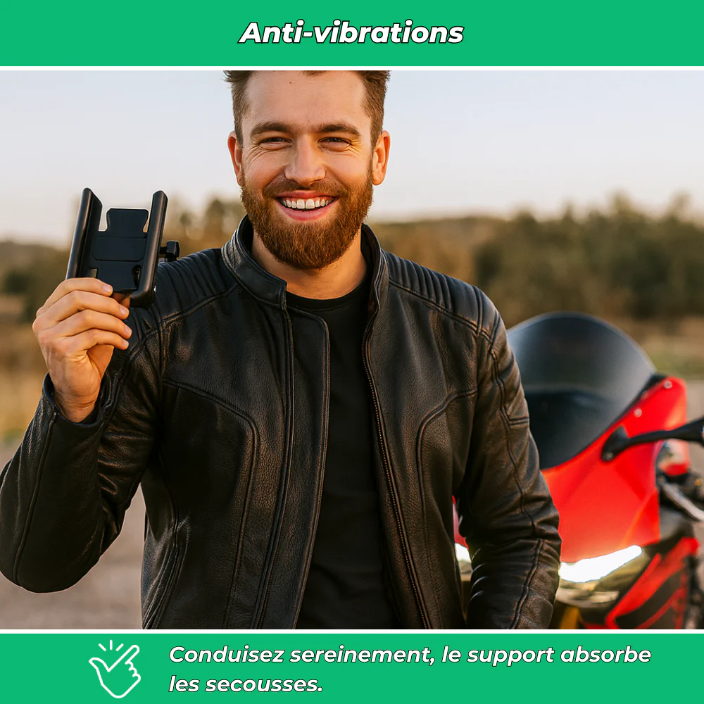 Support téléphone moto aluminium 360° – Fixation GPS anti-tremblement - Image 4