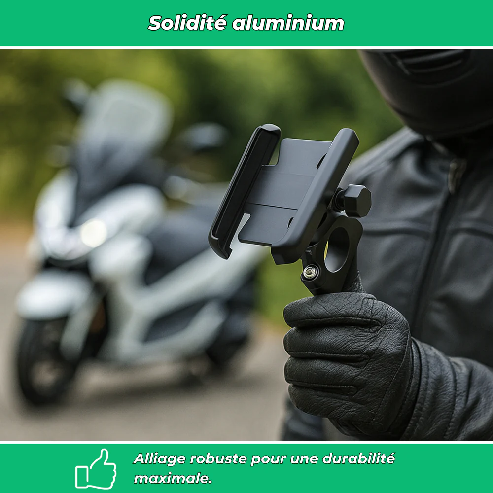 Support téléphone moto aluminium 360° – Fixation GPS anti-tremblement - Image 5