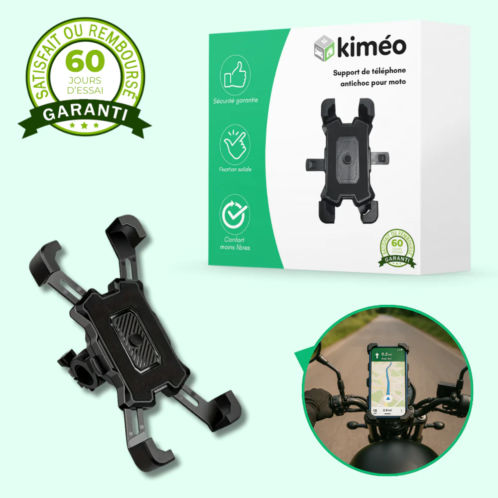 Support téléphone moto antichoc – Porte-GPS sécurisé pour guidon de moto - Image 2