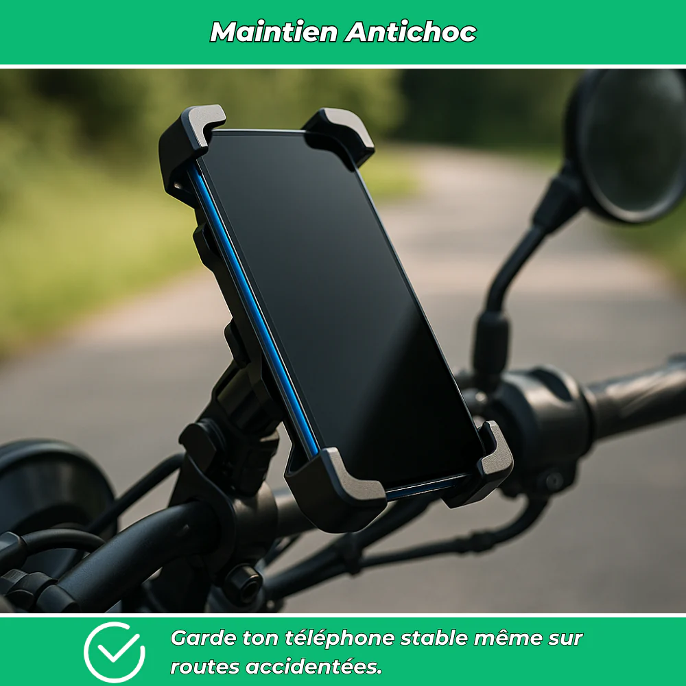Support téléphone moto antichoc – Porte-GPS sécurisé pour guidon de moto - Image 3