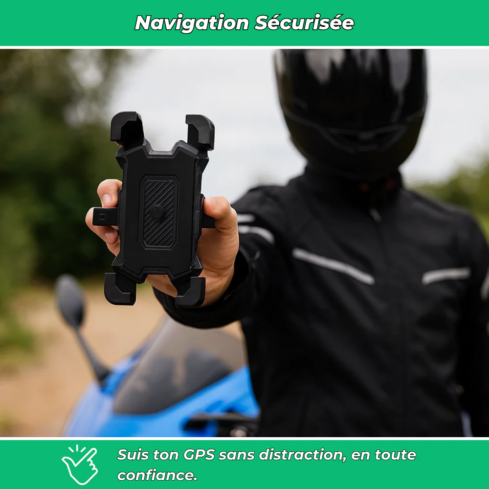 Support téléphone moto antichoc – Porte-GPS sécurisé pour guidon de moto - Image 4